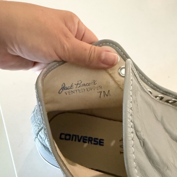 Converse Jack Purcell High OX GRAY Leather Sneakers Unisex Men's 7/ Women's 8.5 - Picture 8 of 9